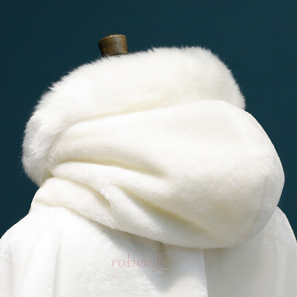 Long manteau d'hiver à capuchon chaud châle en peluche épaisse cape blanche - Page 4