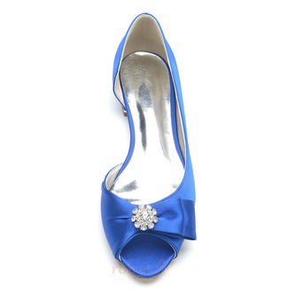 Chaussures de mariage pour la mariée Talons bas Strass Chaussures de mariée Satin Soirée Chaussures de bal - Page 5