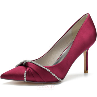 Chaussures de fête de mariage bout pointu talons hauts sexy pompes à bout pointu en satin - Page 8
