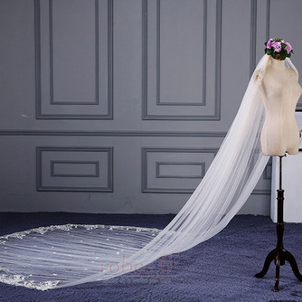 Voile de mariée en dentelle traînante surdimensionné voile de mariée pas cher beau voile - Page 4
