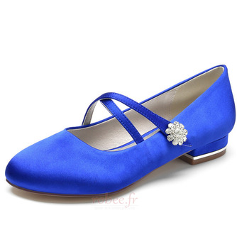 Bout rond strass chaussures de ballerine de mariage chaussures habillées chics pour la fête de mariage chaussures de mariage quotidiennes - Page 6