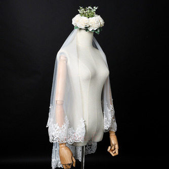 Voile de mariage élégant voile court véritable voile photo une couche de voile de mariée ivoire blanc - Page 3