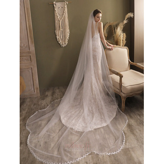 Voile de bord ondulé d'église, voile de mariée en dentelle, voile de fuite pour photo de mariage - Page 1