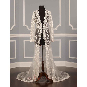 Robe de mariée en dentelle manteau à manches longues manteau cape châle mariée - Page 2