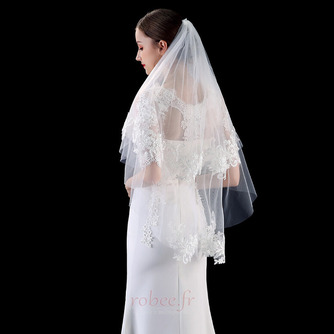 Voiles de mariée Voiles doubles à la mode Accessoires de mariage Voiles en dentelle délicate Voiles courts - Page 2