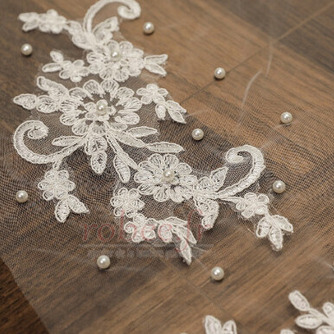Voile de mariée en dentelle Voile de fleur de perle Voile de mariage long Voile d'ivoire blanc - Page 4
