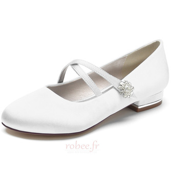 Bout rond strass chaussures de ballerine de mariage chaussures habillées chics pour la fête de mariage chaussures de mariage quotidiennes - Page 1