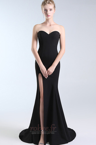 Robe de soirée Soie Col en Cœur Dos nu Manquant Simple Été A-ligne - Page 1