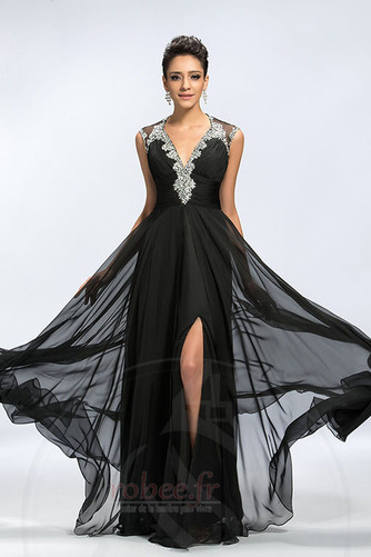 Robe de soirée Cristal Glissière Ballon Longueur au sol Col en V - Page 1