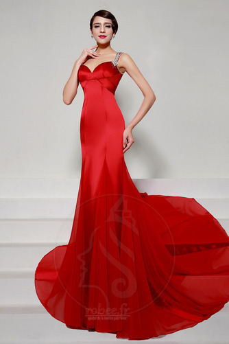 Robe de soirée Sans Manches Satin Perlé Epurée Fermeture à glissière - Page 3