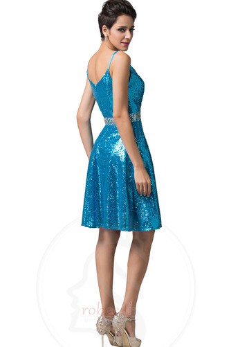 Robe de bal Longueur de genou Bretelles Spaghetti Fête Sans Manches - Page 5