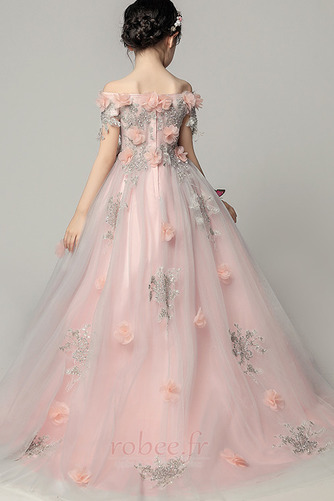 Robe de fille de fleur Satin Fleurs Été Fermeture à glissière - Page 2
