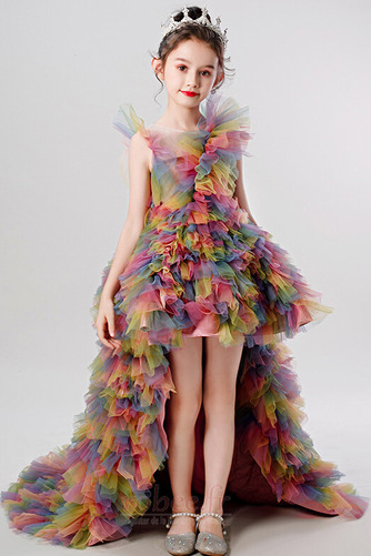 Robe de fille de fleur Manquant Une épaule Asymétrique Tulle - Page 3