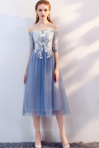 Robe de demoiselle d'honneur Tulle Naturel taille Longueur Mollet - Page 1