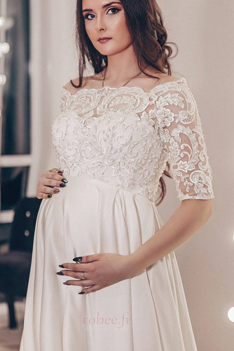 Robe de mariée Taille haute Grossesse Rosée épaule Cérémonial - Page 3