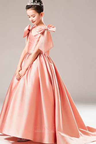 Robe de fille de fleur A-ligne Orné de Nœud à Boucle Satin Drapé - Page 3