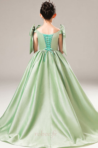Robe de fille de fleur A-ligne Orné de Nœud à Boucle Satin Drapé - Page 8