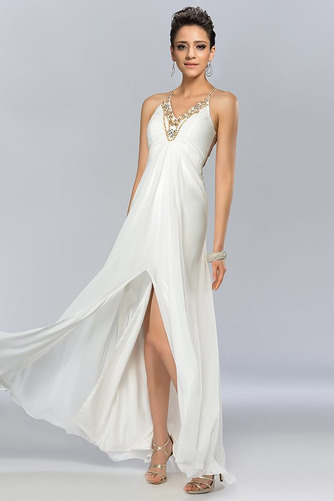 Robe de bal A-ligne Luxueux Chiffon Sans Manches Naturel taille - Page 2