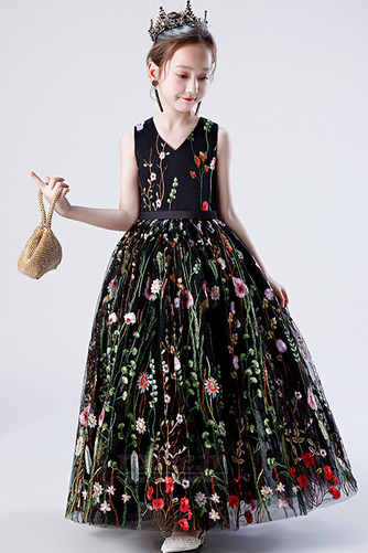 Robe de fille de fleur Norme Décalcomanie Elégant Longueur Cheville - Page 4