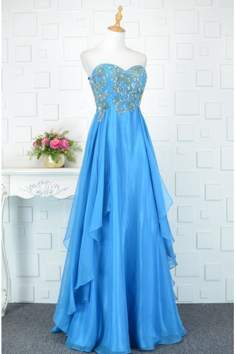 Robe de bal Dos nu Ballon Naturel taille Scintillait Perle Turquoise - Page 1