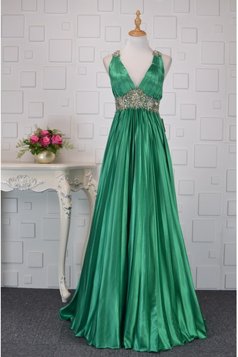 Robe de bal Dos nu Étirer Satin Col en V Empire Luxueux Automne - Page 1