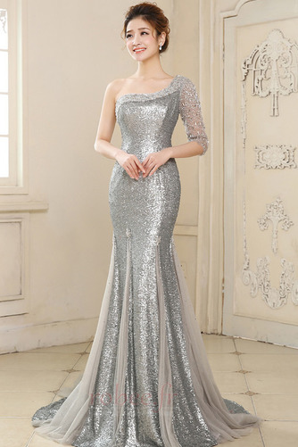 Robe de soirée Paillettes Printemps Cérémonial Glissière 3/4 Manche - Page 1