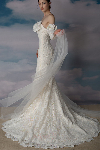 Robe de mariée Sans courroies Longue Laçage Dentelle Naturel taille - Page 3
