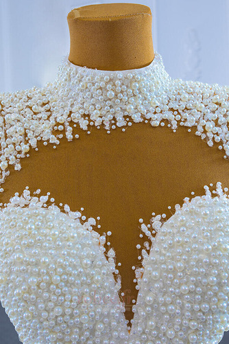Robe de mariée Tulle Longue Mince Corsage Avec Bijoux Salle Col en V Foncé - Page 7