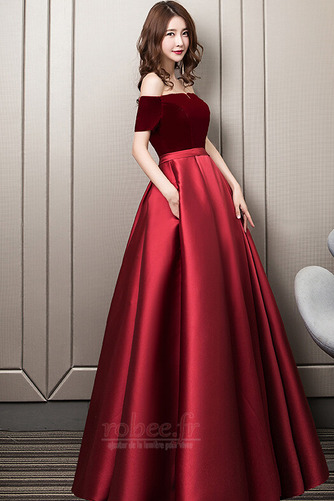 Robe de bal Laçage Rosée épaule Poches Fête Sans Manches a ligne - Page 5