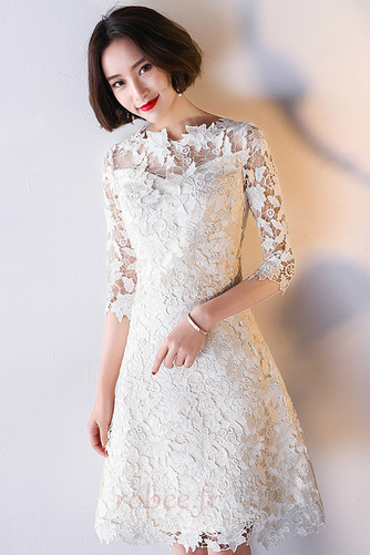 Robe de cocktail Dentelle Epurée Dentelle Longueur de genou Naturel taille - Page 5