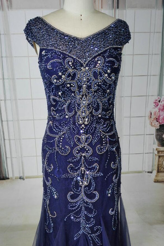 Robe de soirée Tulle Fourreau Avec Bijoux Manche Courte Épaule envelopper - Page 5