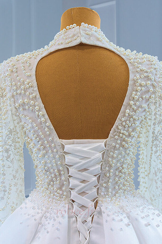 Robe de mariée Drapé Romantique Col en V Manche Aérienne Naturel taille - Page 10