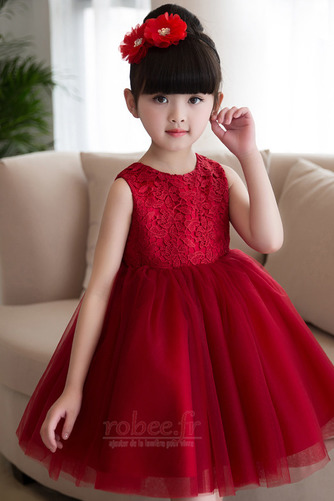 Robe de fille de fleur Milieu A-ligne Longueur de genou Sans Manches - Page 4