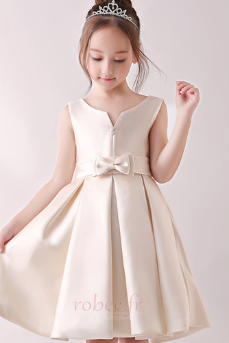 Robe de fille de fleur Sans Manches Norme Satin Nœud à Boucles - Page 1