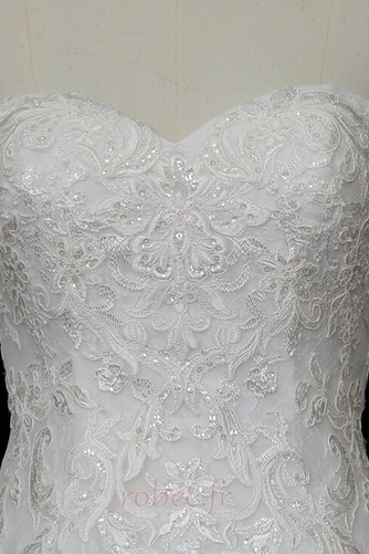 Robe de mariée Taille haute Perle Longue Laçage Sans Manches - Page 4