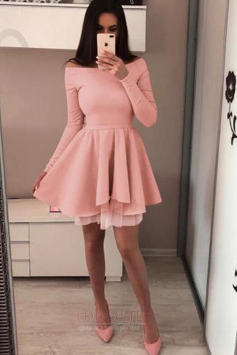 Robe de cocktail Col Bateau mini Gradins Froid a ligne Naturel taille - Page 2