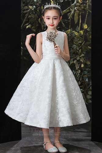 Robe de fille de fleur Balançoire Couvert de Dentelle Sans Manches - Page 1