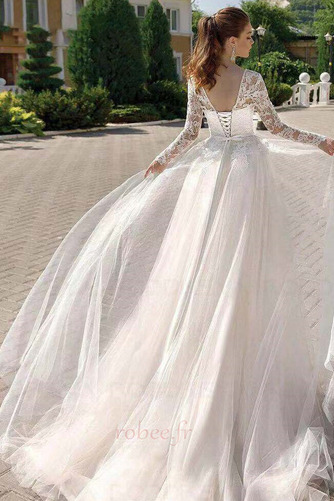 Robe de mariée Laçage Romantique Petit collier circulaire Traîne Courte - Page 2