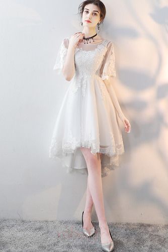 Robe de cocktail Asymétrique Appliquer Printemps Dentelle Dos nu - Page 5