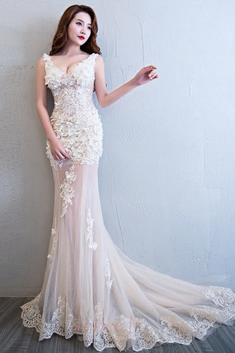 Robe de bal Glissière Automne Naturel taille Epurée Orné de Rosette - Page 1