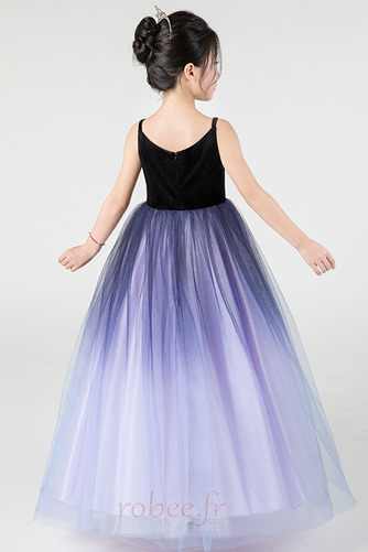 Robe de fille de fleur Fermeture éclair À la masse Luxueux Col en V - Page 2