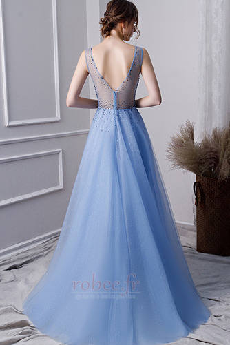 Robe de bal Perle Tulle Corsage Avec Bijoux Sans Manches Col en V - Page 2