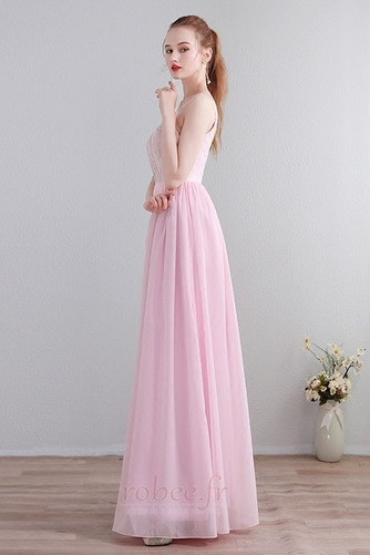 Robe de demoiselle d'honneur Naturel taille Col en V Fourreau pli - Page 3