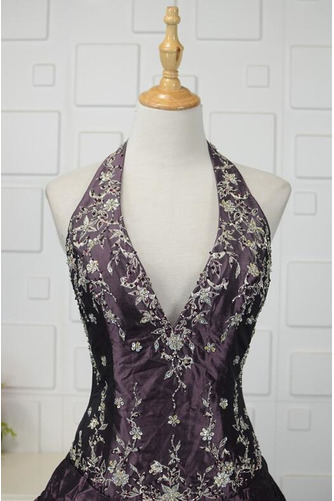 Robe de bal Corsage Avec Bijoux Laçage Naturel taille Taffetas - Page 4