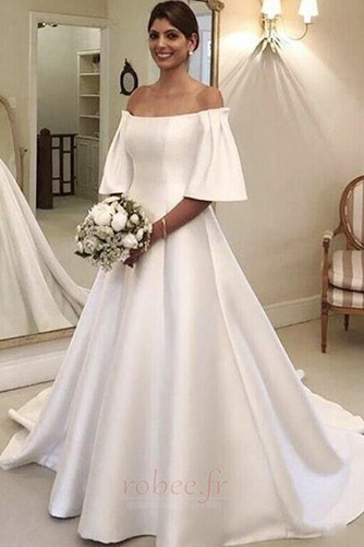 Robe de mariée Manche Courte Naturel taille Rosée épaule Fermeture éclair - Page 1