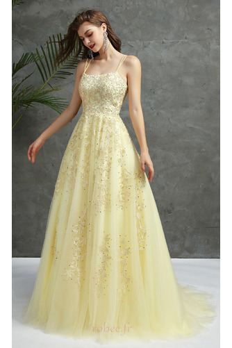 Robe de soirée Sexy Laçage Naturel taille Fête A-ligne Longue - Page 4
