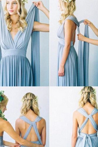 Robe de demoiselle d'honneur Simple Col en V Dos nu Corsage plissé - Page 5