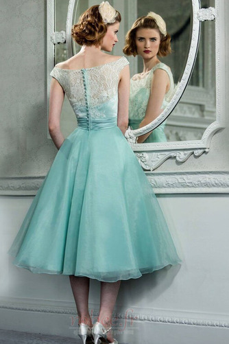 Robe de cocktail Gaze Naturel taille Organza Couvert de Dentelle - Page 2