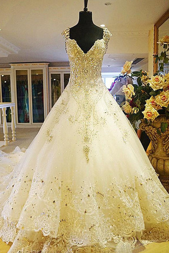 Robe de mariée Norme A-ligne Dentelle Automne Haute Couvert Naturel taille - Page 1