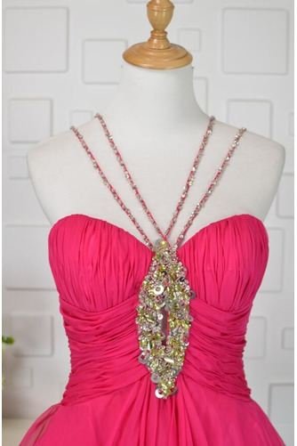 Robe de cocktail Chic A-ligne Chiffon Sans Manches Courte Bretelles Spaghetti - Page 3